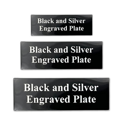 Engraved Plate - Black with Silver Text