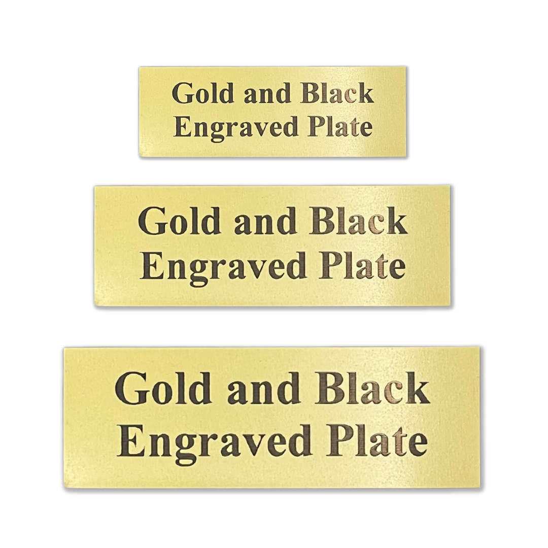 Engraved Plate - Gold with Black Text